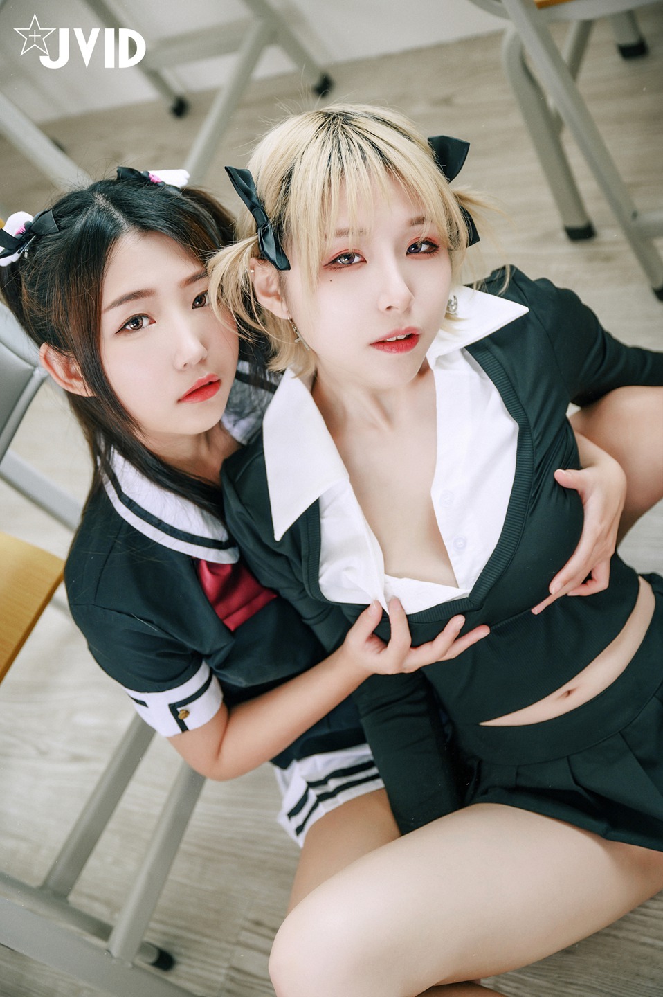 JVID 写真精品 黎菲儿&黎茉又人互动 校园补考日